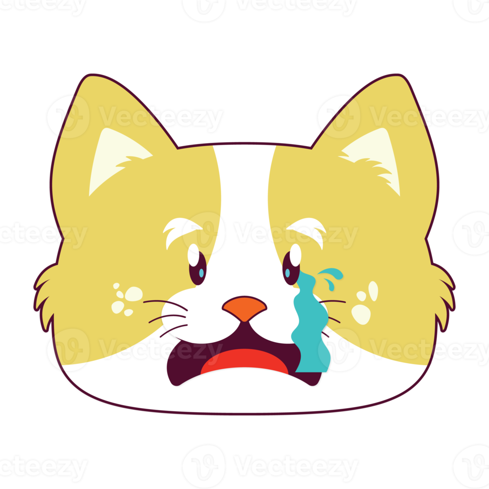 cat crying face cartoon cute png