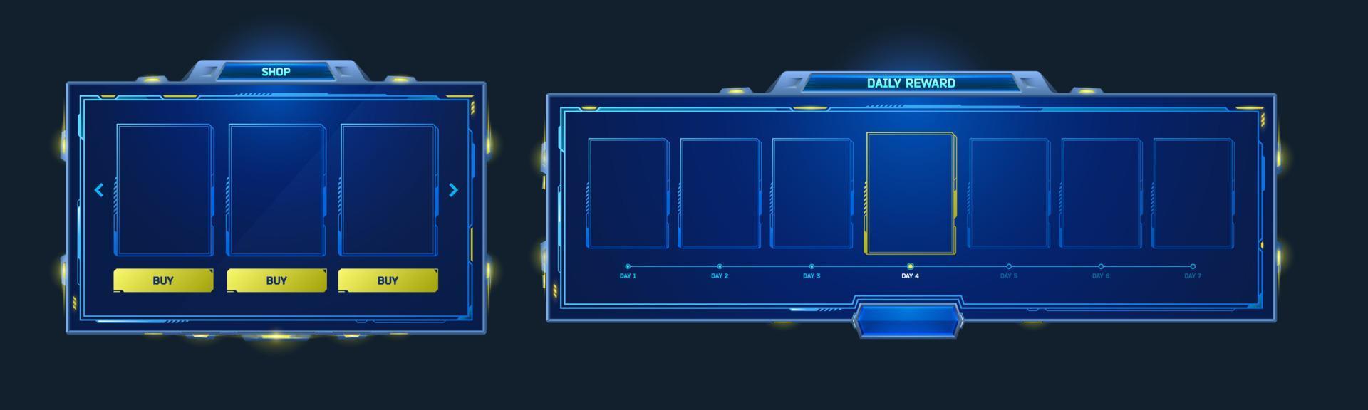 Game hud frames for shop and daily reward vector