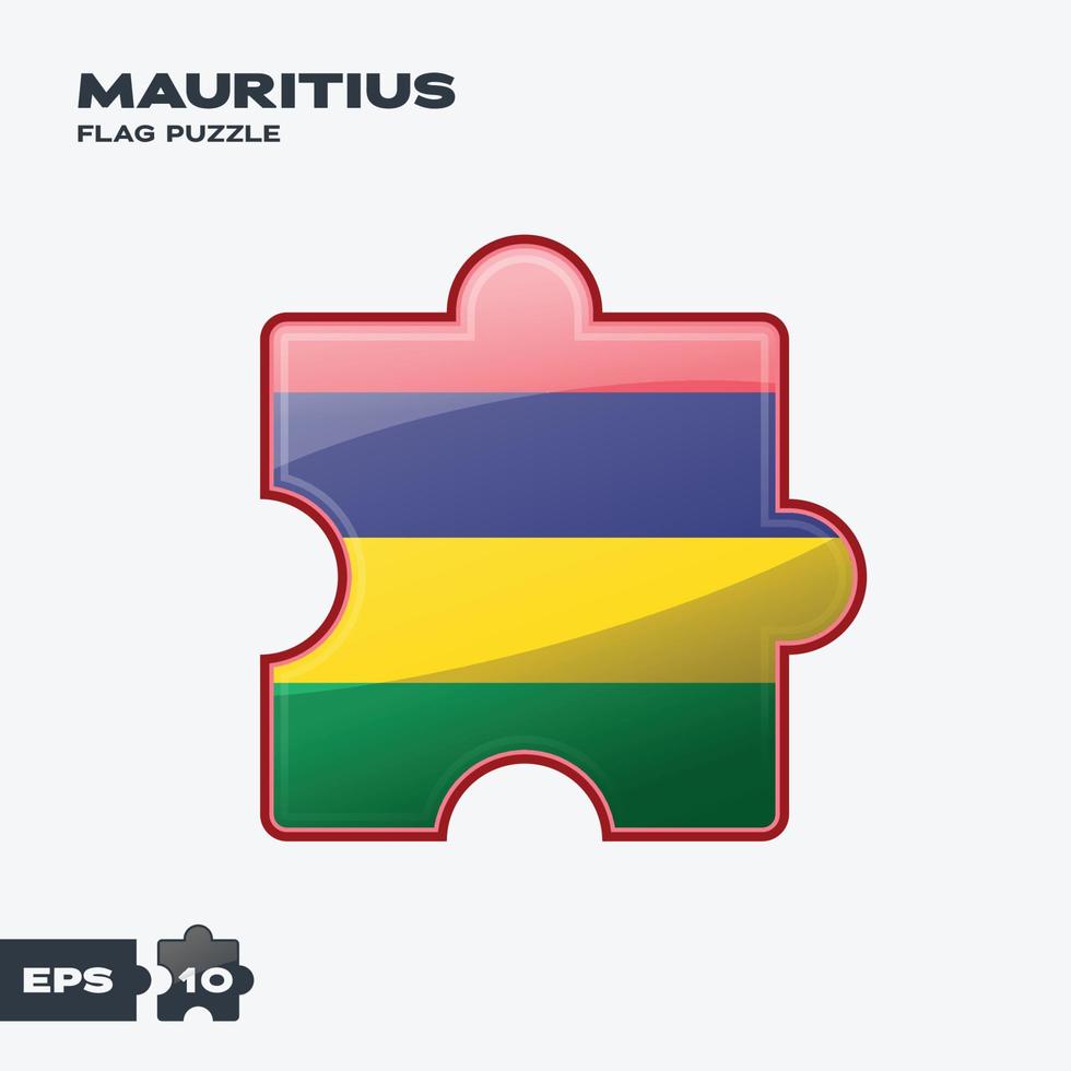 Rompecabezas de la bandera de Mauricio vector