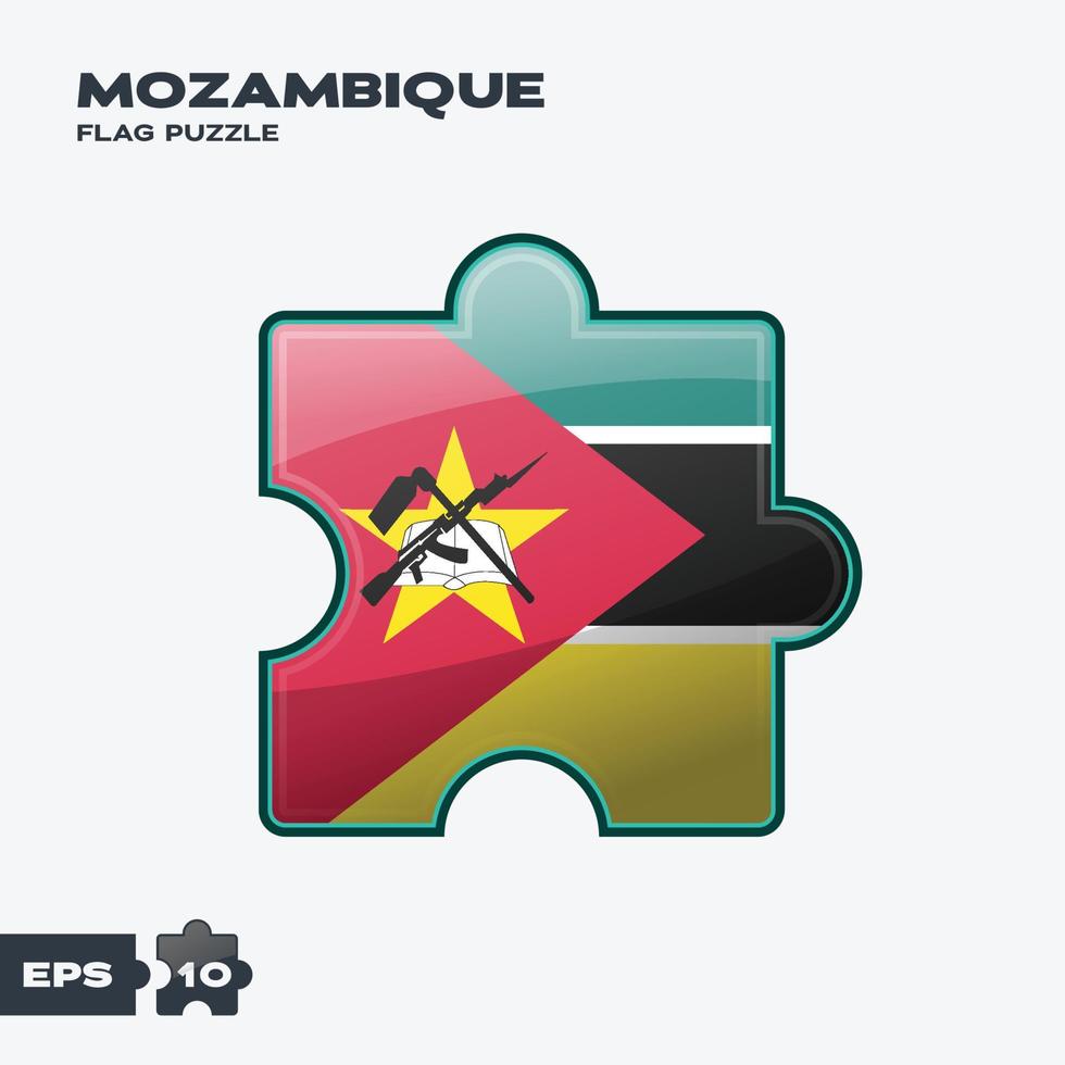 rompecabezas de la bandera de mozambique vector