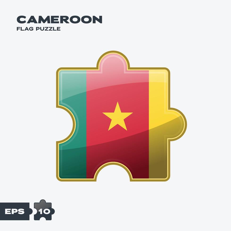 Cameroon Flag Puzzle vector