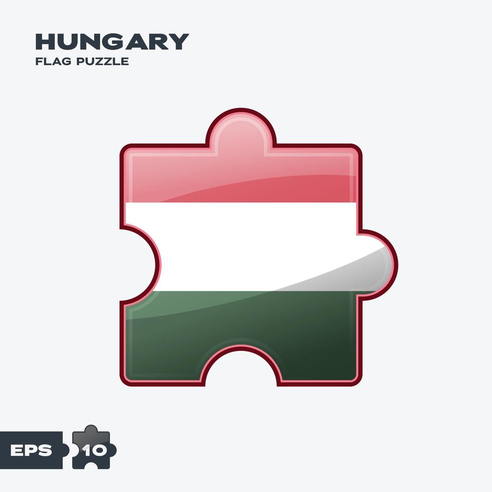 Hungary Flag Puzzle vector