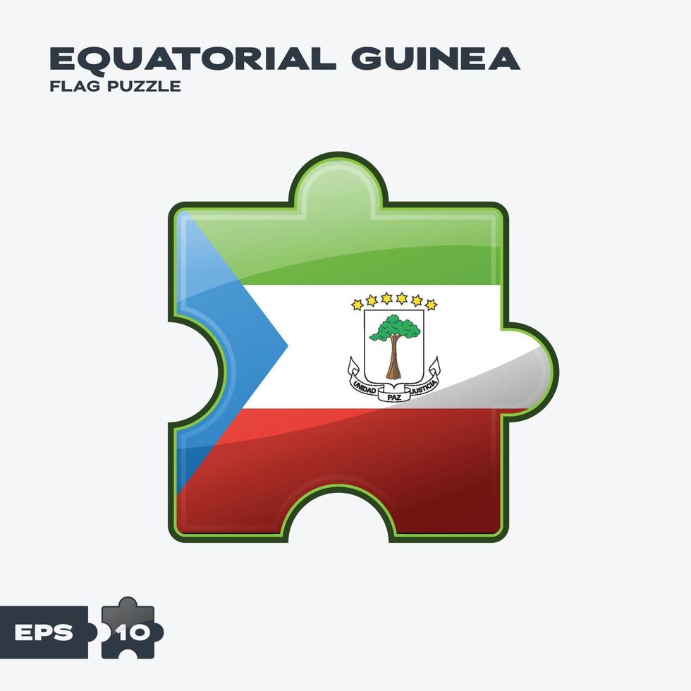 rompecabezas de la bandera de guinea ecuatorial vector