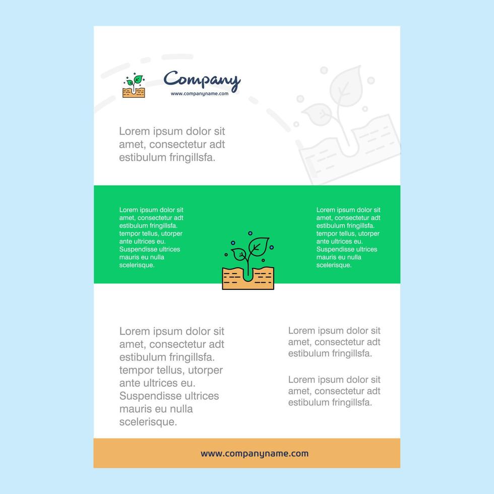 Template layout for Plant comany profile annual report presentations leaflet Brochure Vector Background