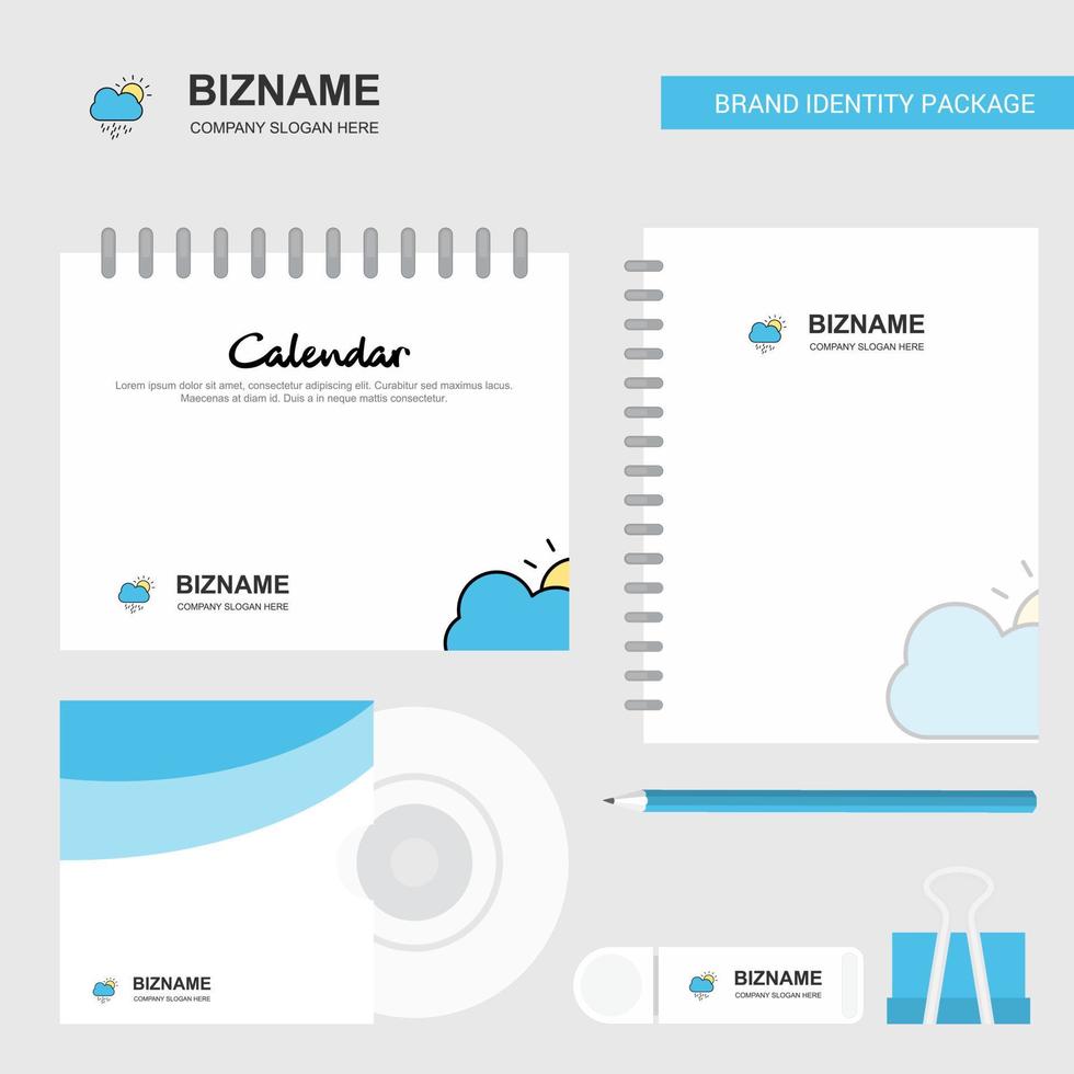 Raining Logo Calendar Template CD Cover Diary and USB Brand Stationary Package Design Vector Template