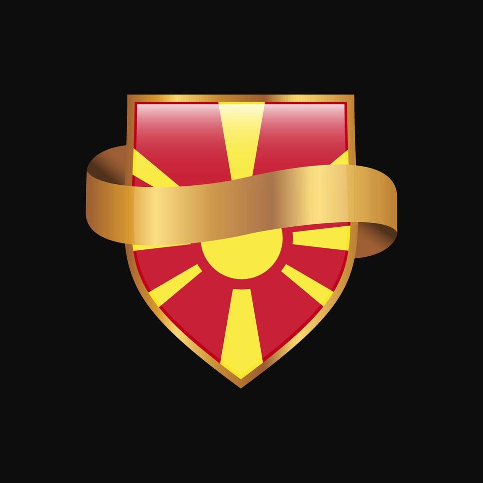 Macedonia flag Golden badge design vector