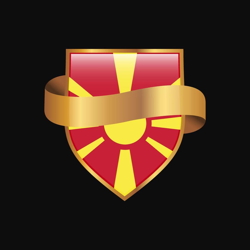 vector de diseño de insignia de oro de bandera de macedonia