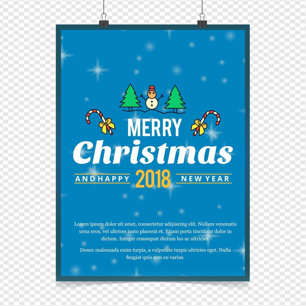 diseño de tarjeta de navidad con diseño elegante y vector de fondo azul