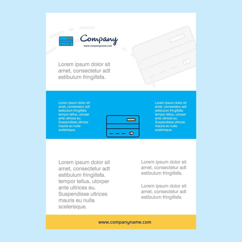 Template layout for Credit card comany profile annual report presentations leaflet Brochure Vector Background