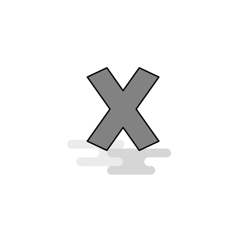 cruz web icono línea plana llena gris icono vector