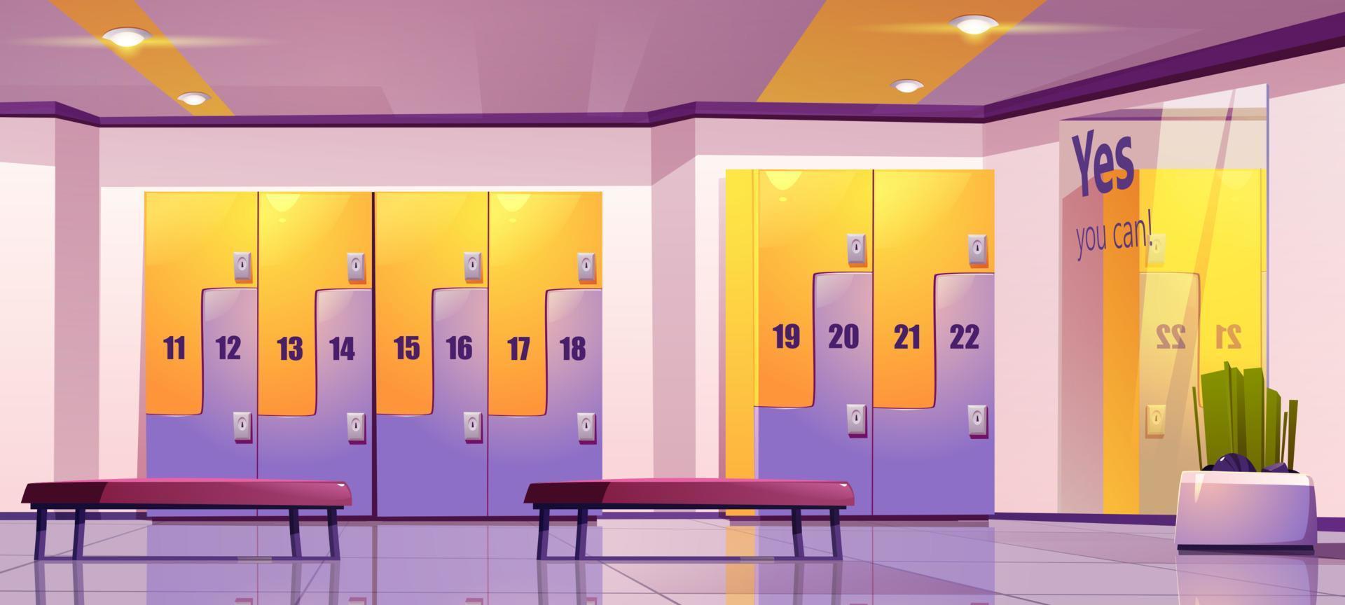 Locker room, school or gym dressing empty area vector