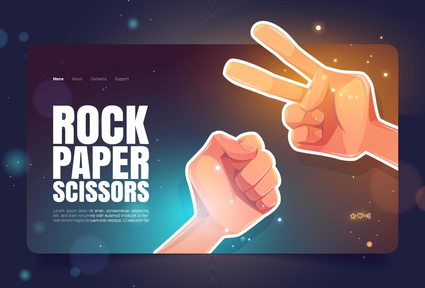 Rock, paper, scissors banner vector