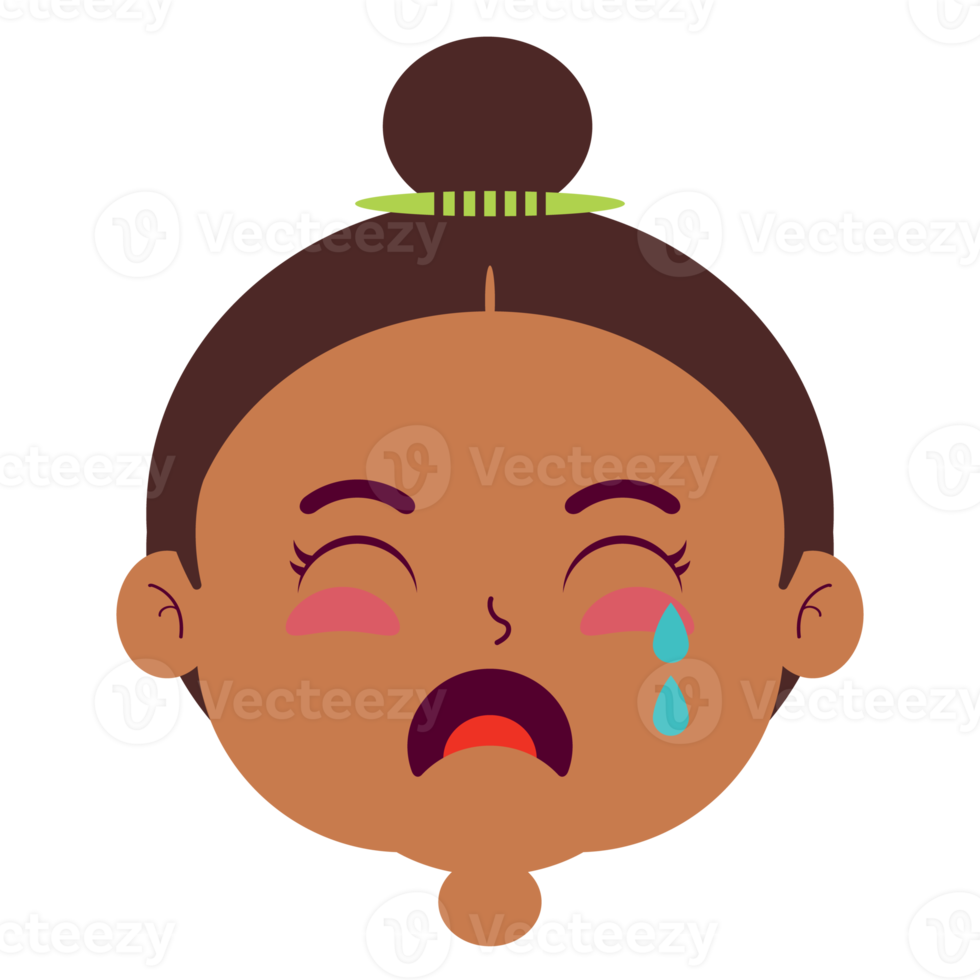 girl crying face cartoon cute png