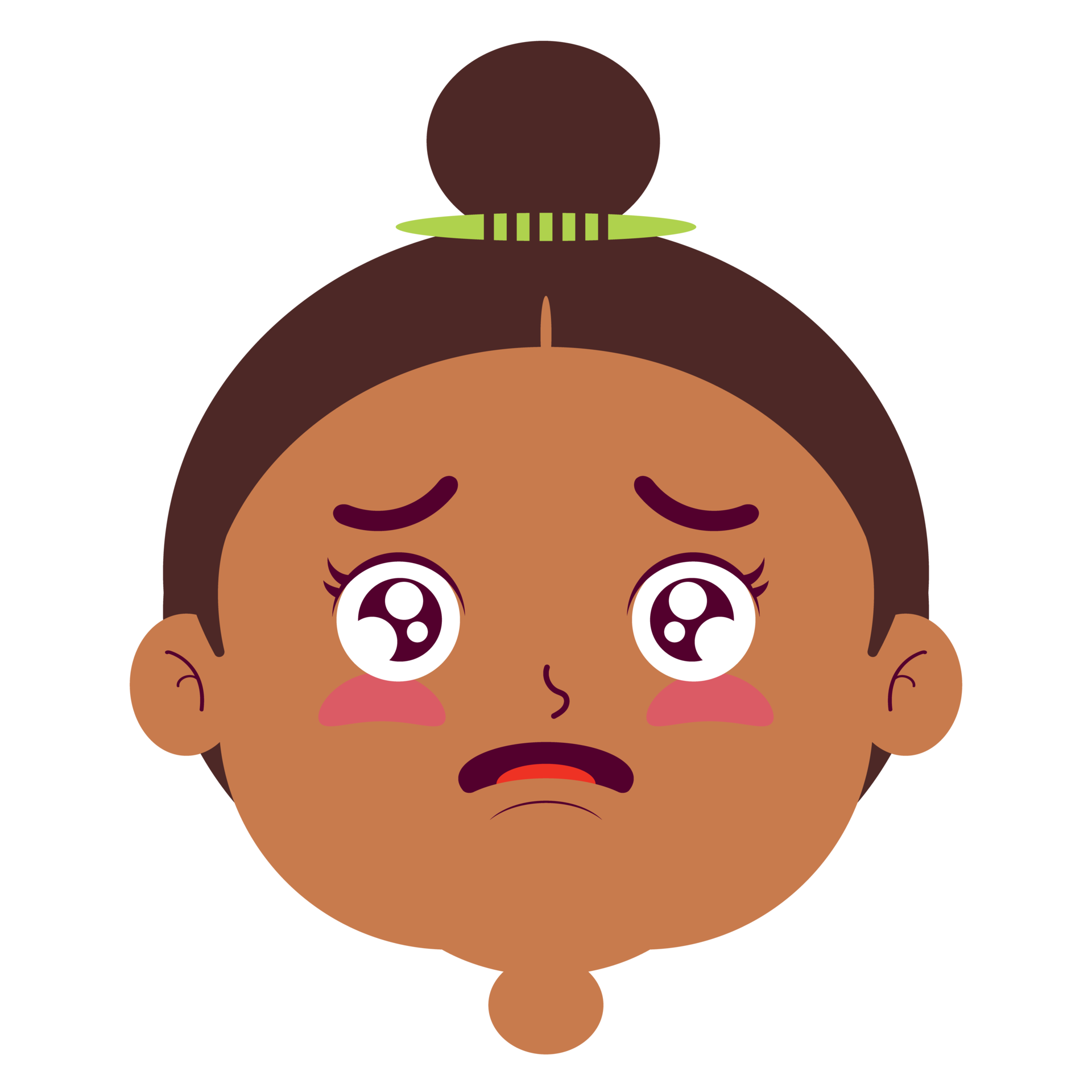 girl scared face cartoon cute 14320239 PNG