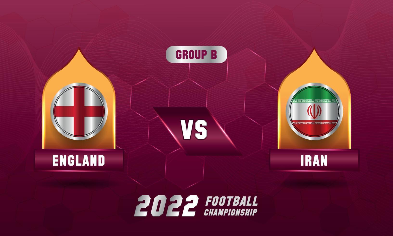 Qatar Soccer world cup 2022  England vs Iran match vector