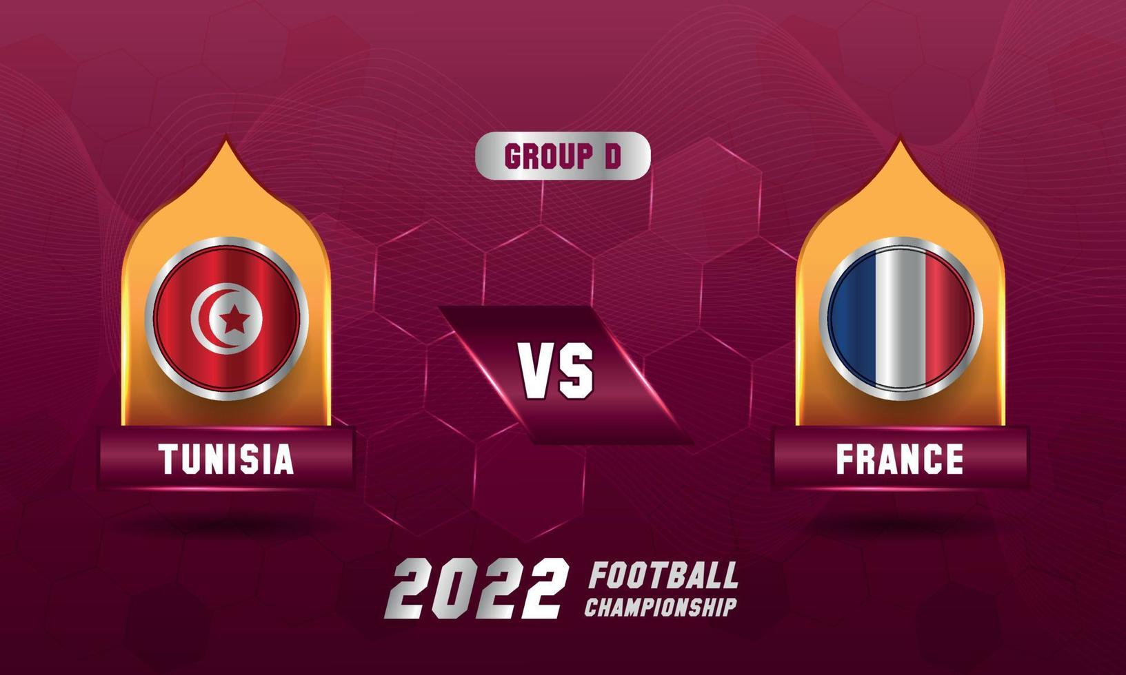 qatar fútbol copa mundial de fútbol 2022 túnez vs francia partido vector