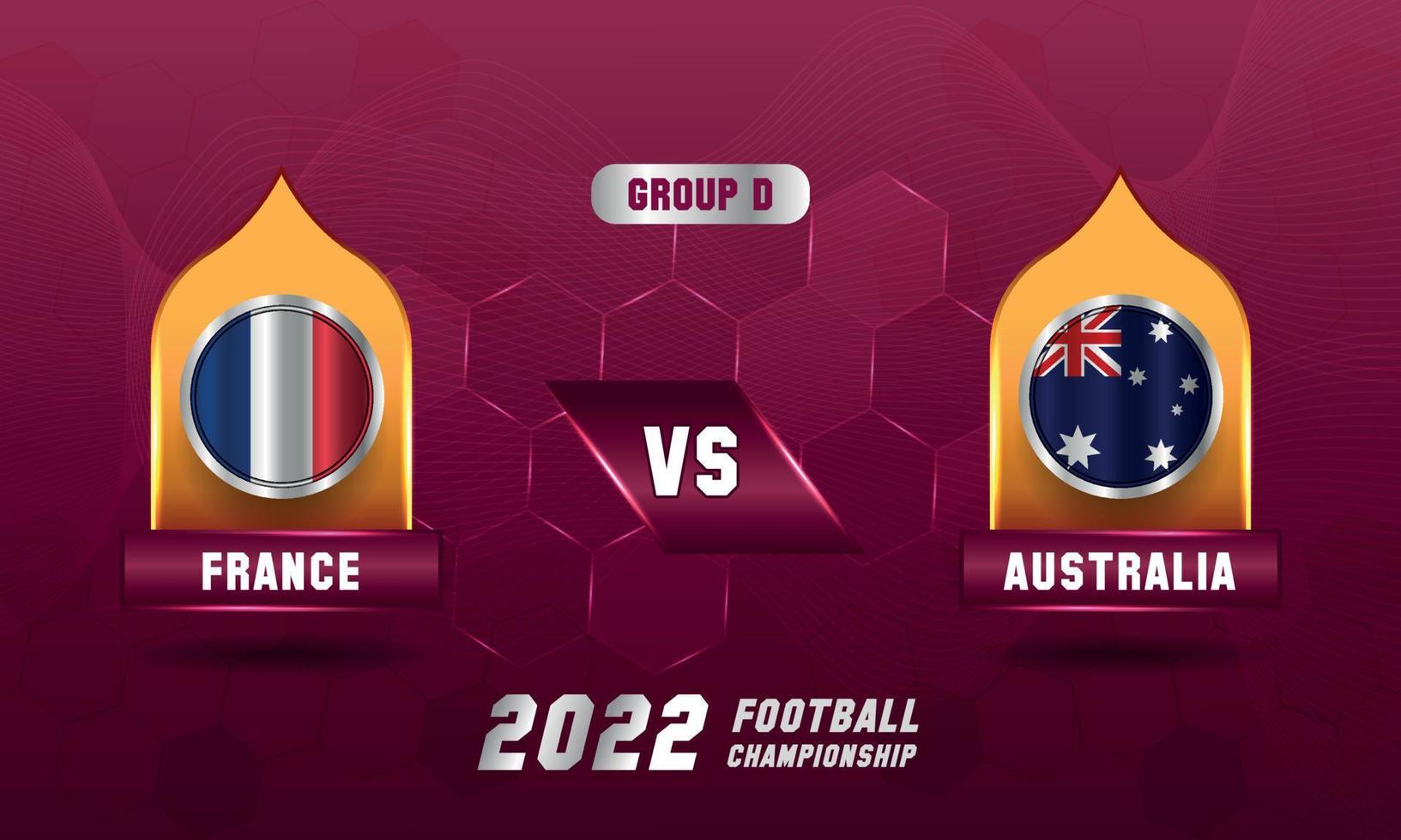 Qatar football world cup 2022 France vs Australia match vector