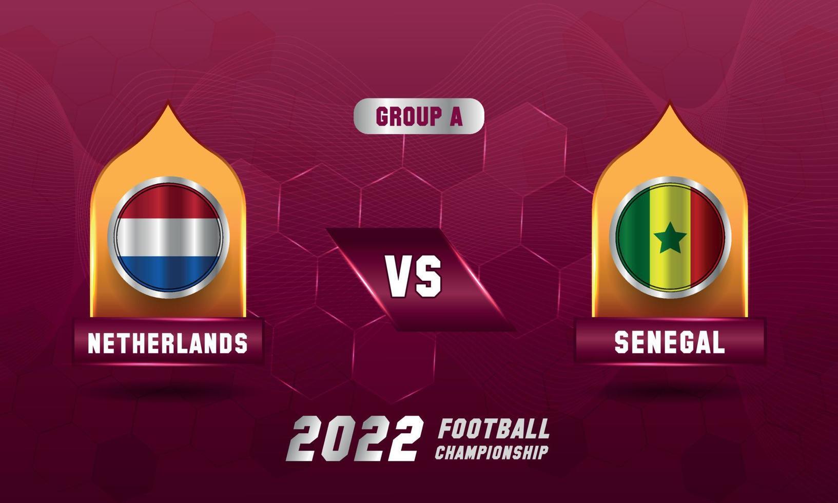 Qatar Soccer world cup 2022  Netherlands vs Senegal  match vector