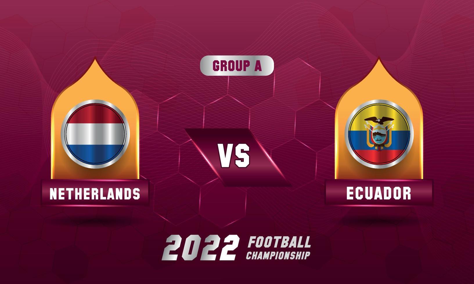 qatar fútbol copa mundial de fútbol 2022 países bajos vs ecuador partido vector