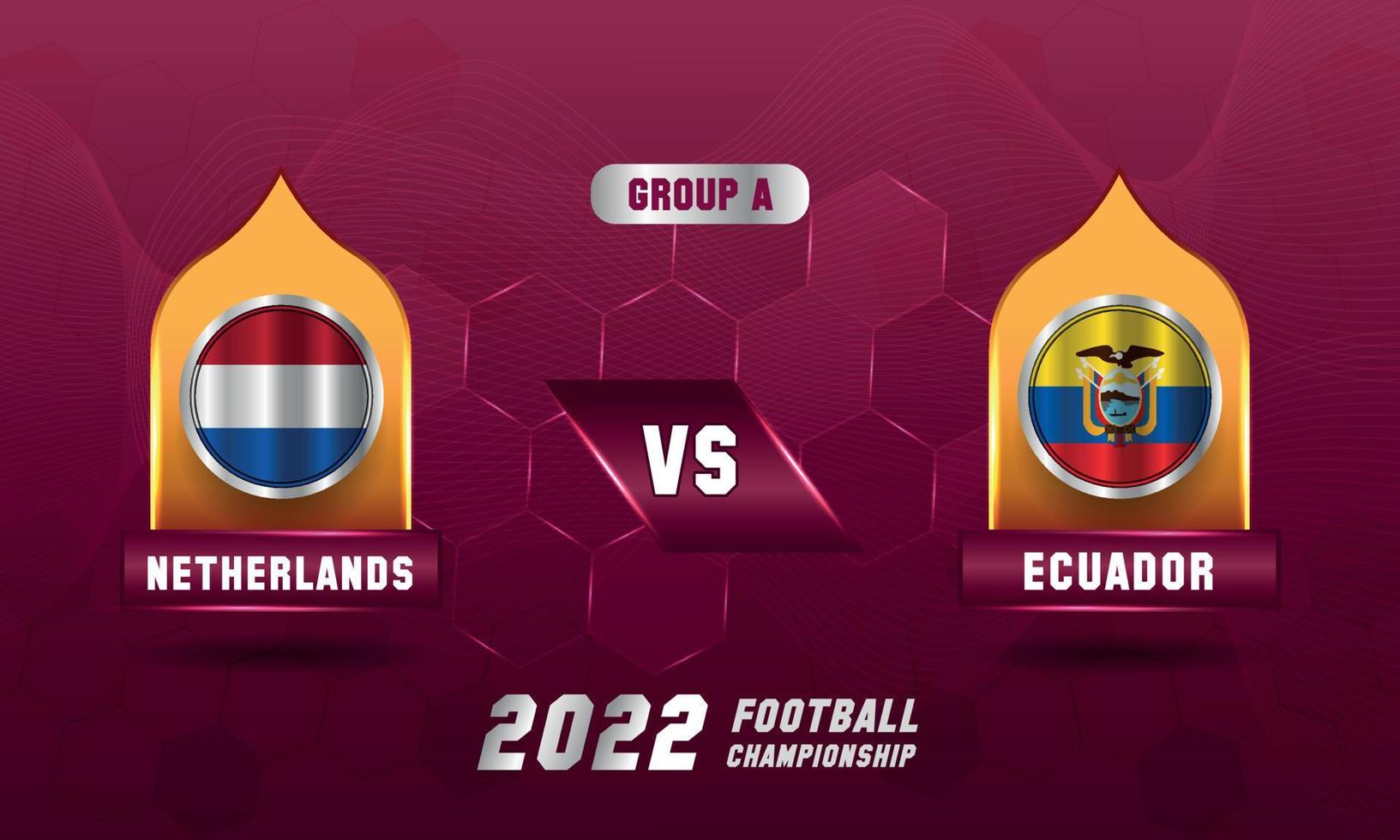Qatar soccer football world cup 2022 Netherlands vs Ecuador match vector