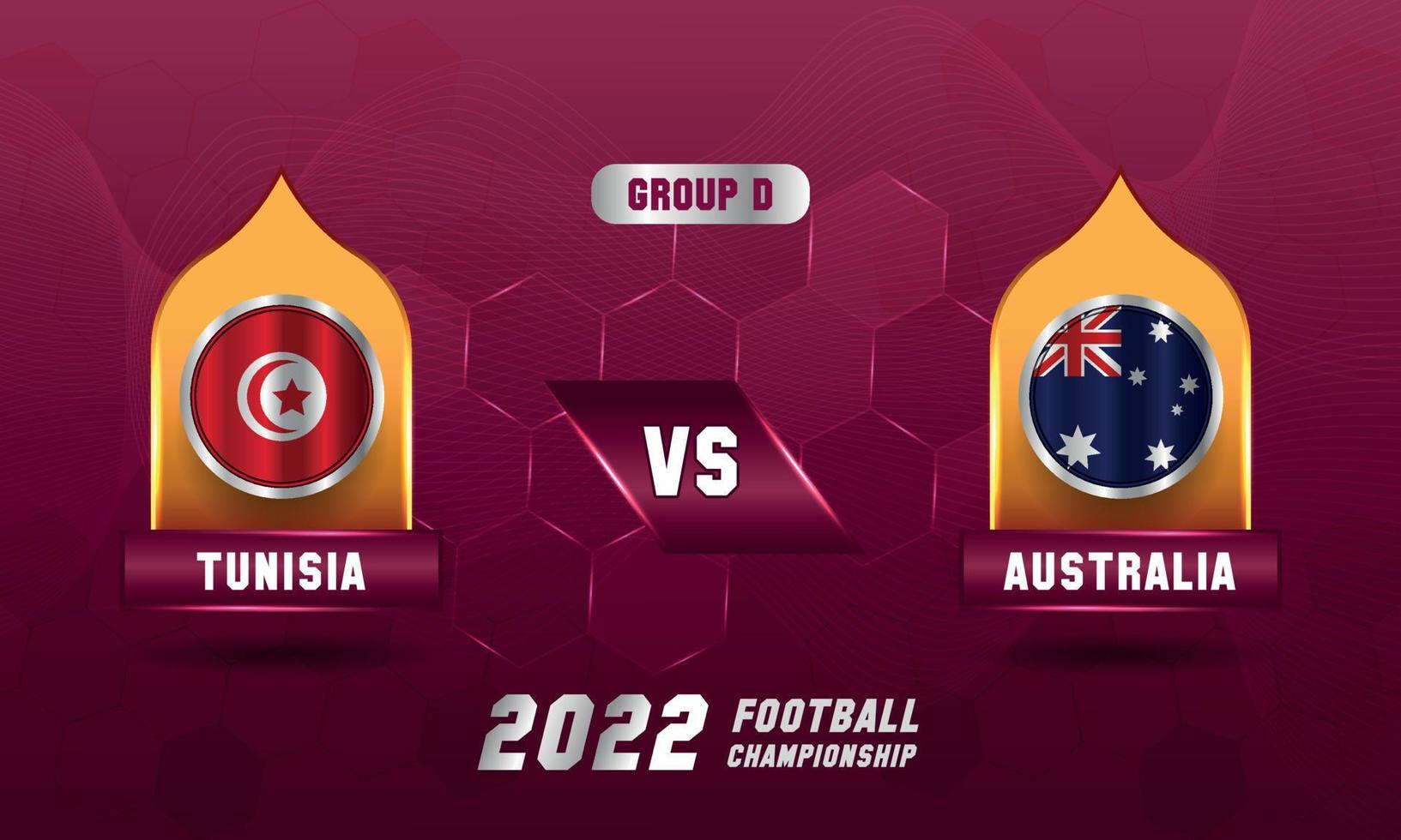 Qatar football world cup 2022 Tunisia vs Australia match vector