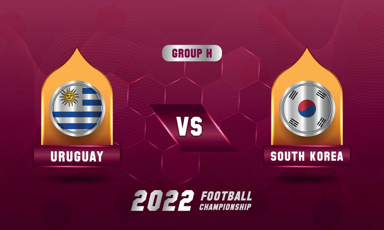 Qatar Soccer world cup 2022 Uruguay vs south Korea match vector