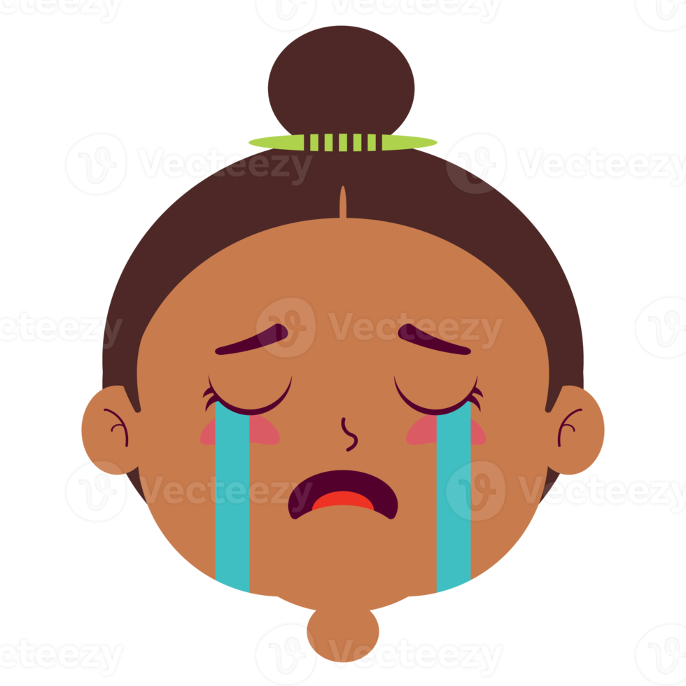 girl crying face cartoon cute png