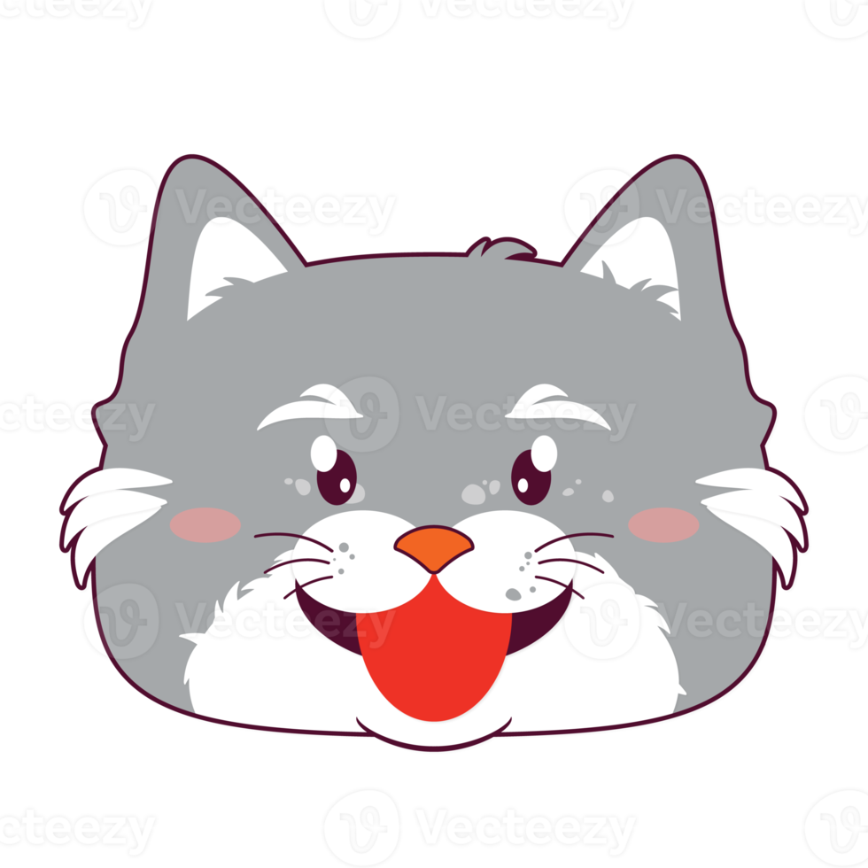 cat happy face cartoon cute png