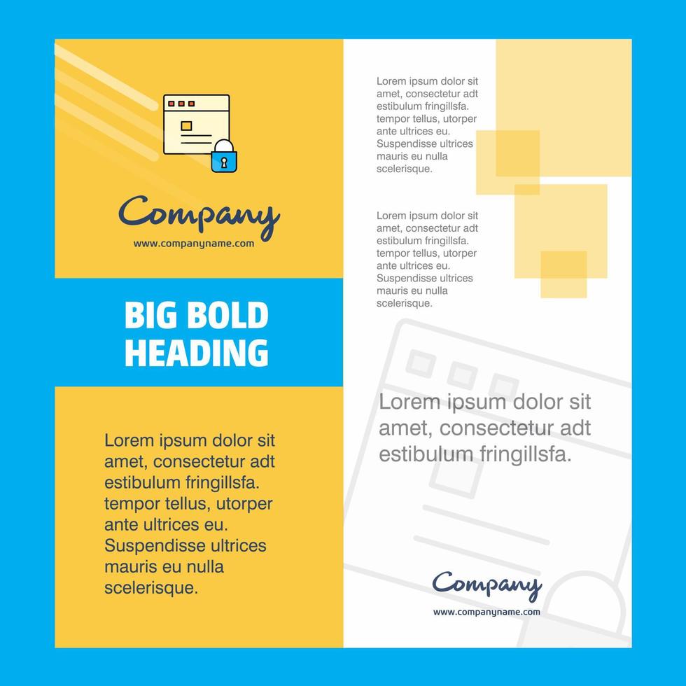 Protected website Company Brochure Title Page Design Company profile annual report presentations leaflet Vector Background