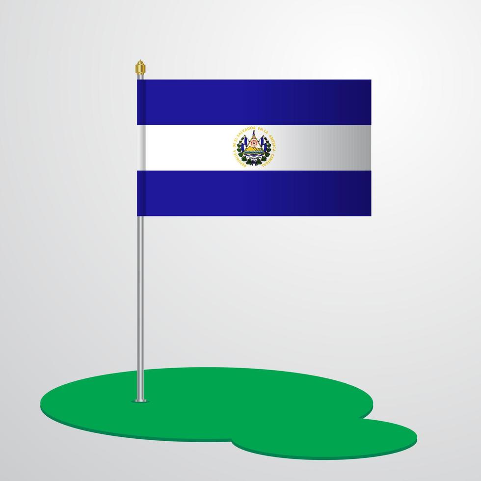 El Salvador Flag Pole vector
