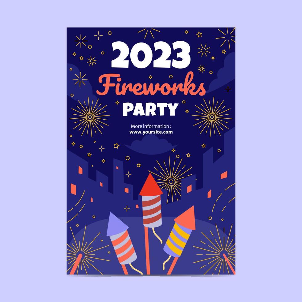 Fireworks Party Poster vector