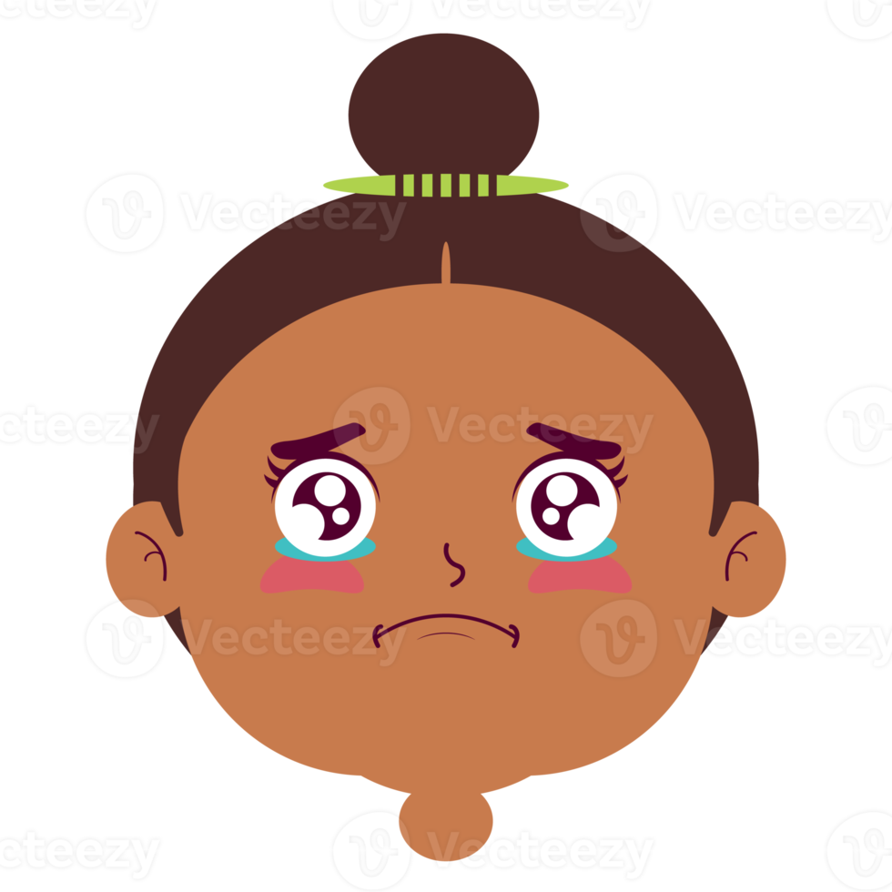 girl scared face cartoon cute png