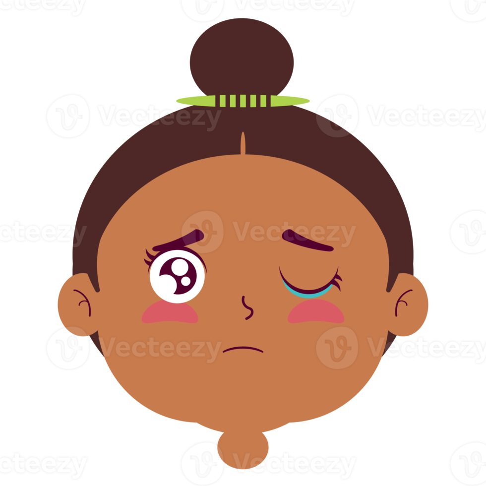 girl crying face cartoon cute png