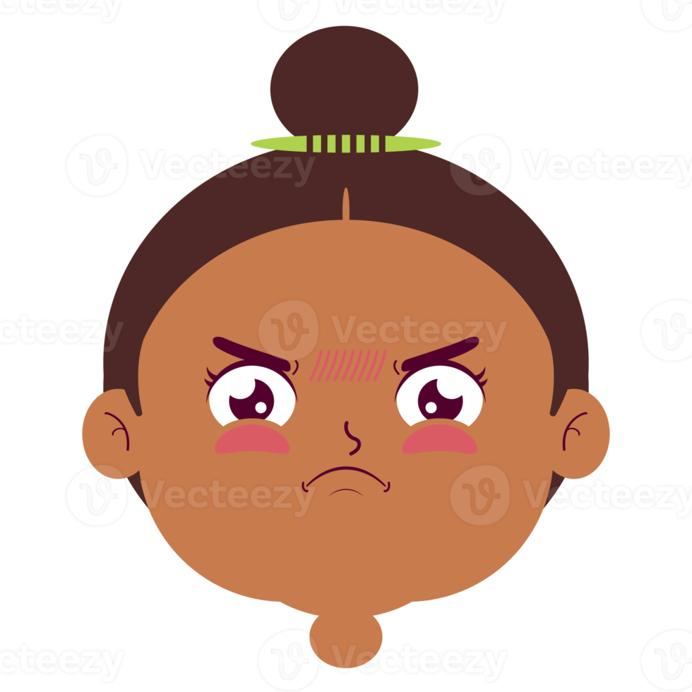 girl angry face cartoon cute png