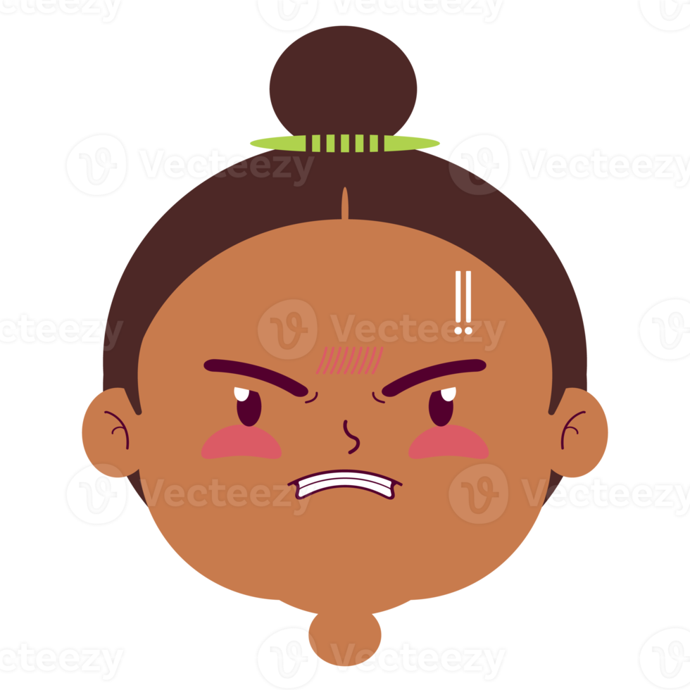 girl angry face cartoon cute png