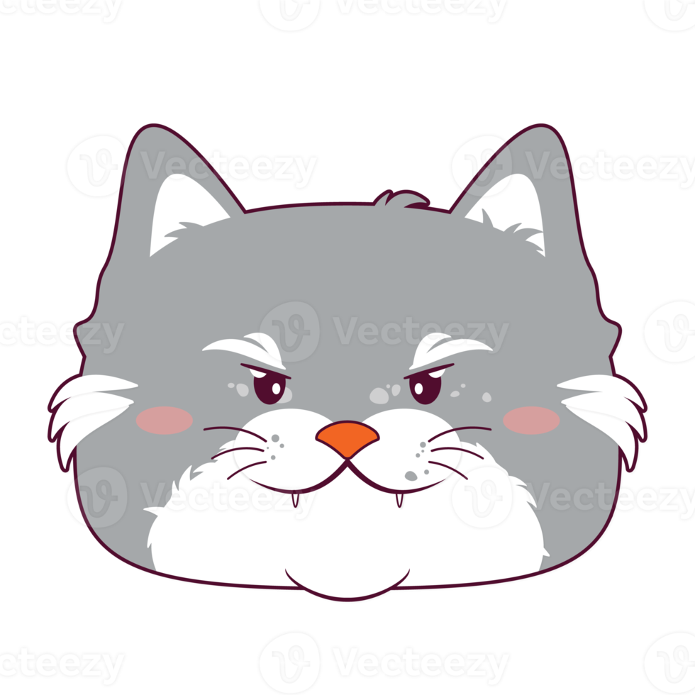 cat angry face cartoon cute png