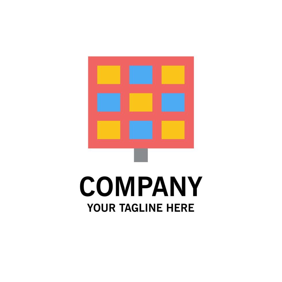 Panel Solar Construction Business Logo Template Flat Color vector