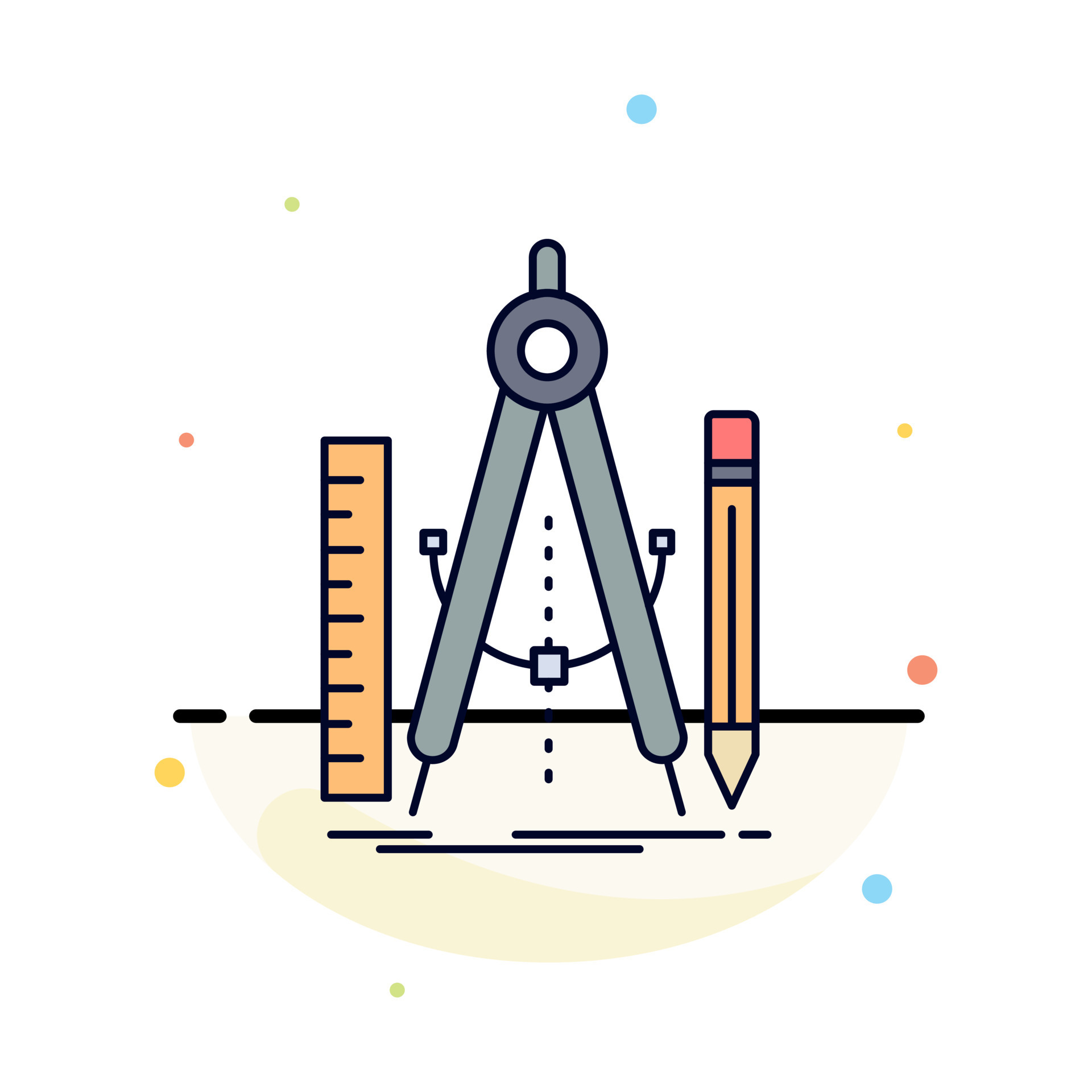 Build design geometry math tool Flat Color Icon Vector 14320602 Vector