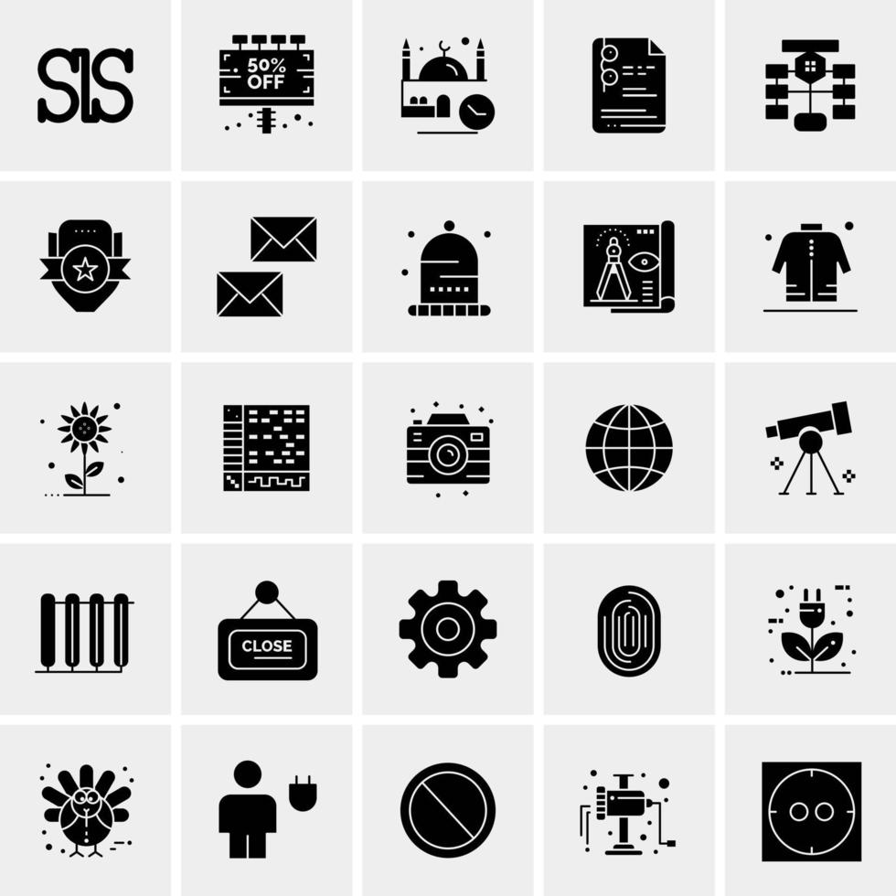 25 iconos de negocios universales vector ilustración de icono creativo para usar en proyectos relacionados con la web y dispositivos móviles