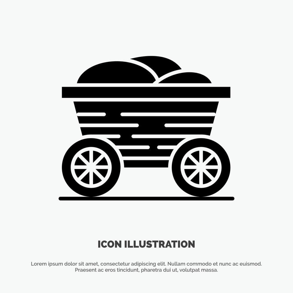 Trolley Cart Food Bangladesh solid Glyph Icon vector