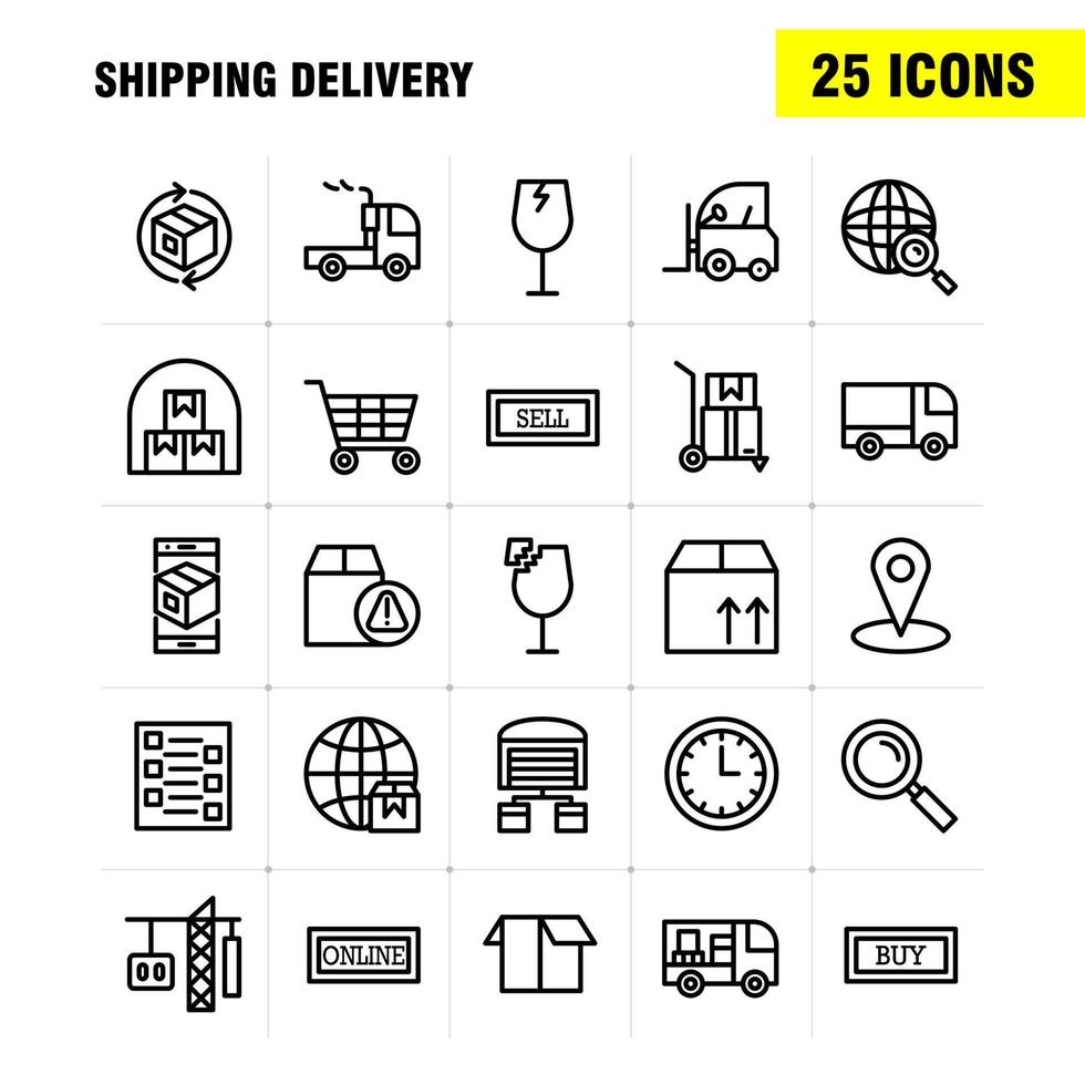 Shipping Delivery Line Icon Pack For Designers And Developers Icons Of Globe Location Search Delivery Online Shipping Shopping Transport Vector