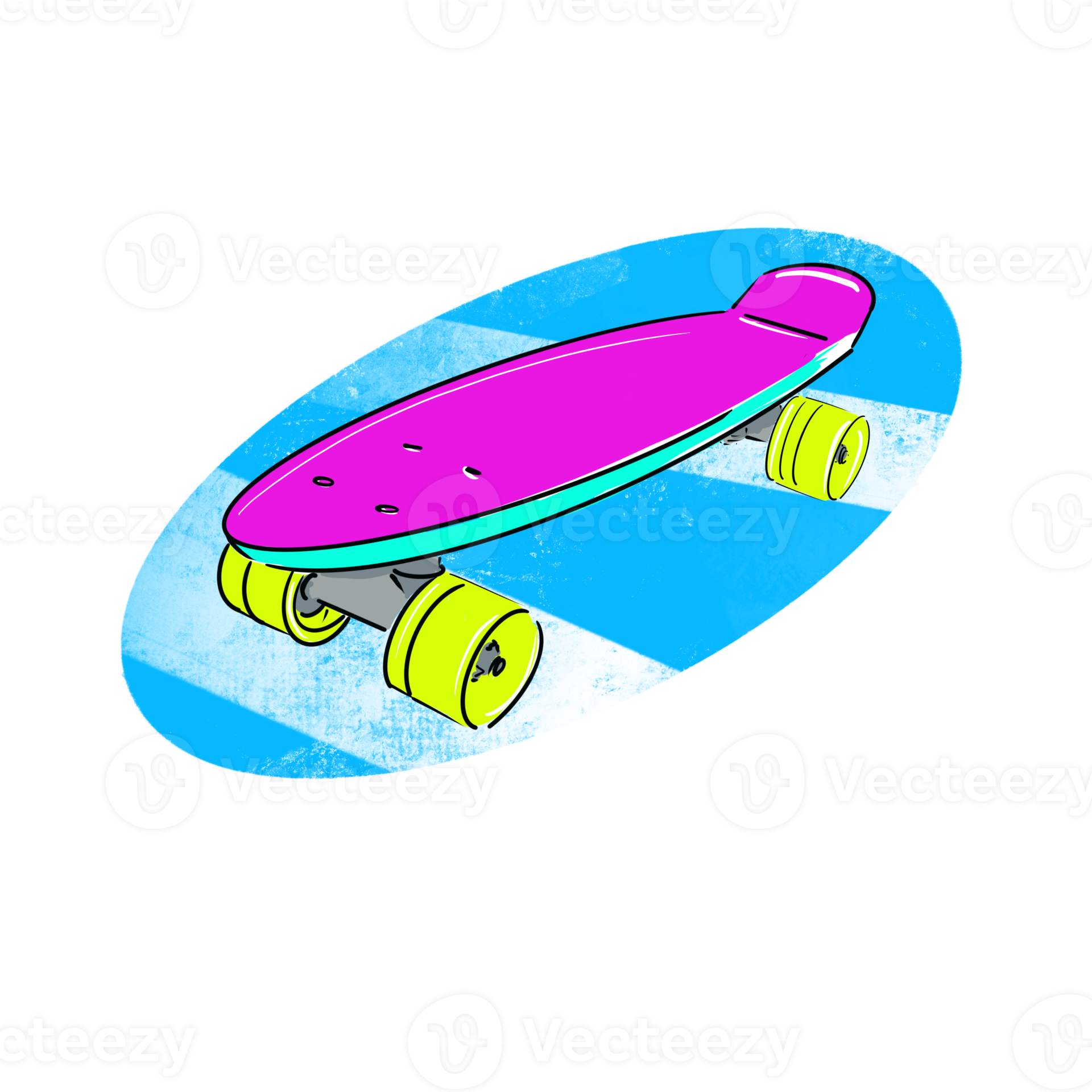 Skateboard in pop art technique 14320836 PNG