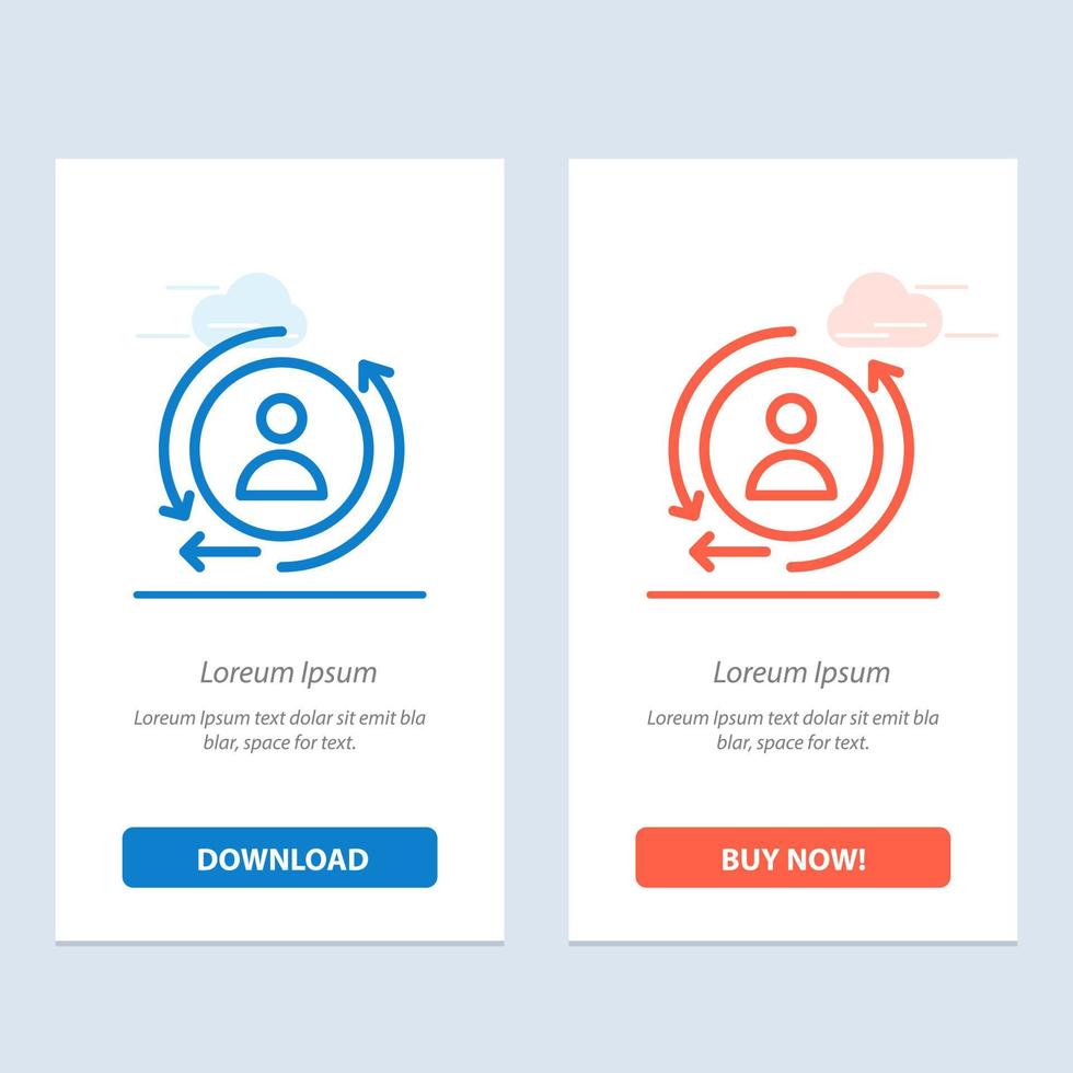 Digital Marketing Remarketing  Blue and Red Download and Buy Now web Widget Card Template vector