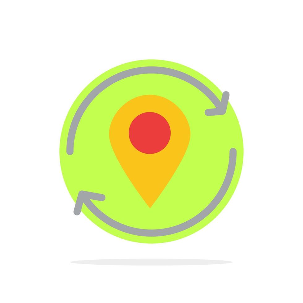 Arrow Location Map Marker Pin Abstract Circle Background Flat color Icon vector