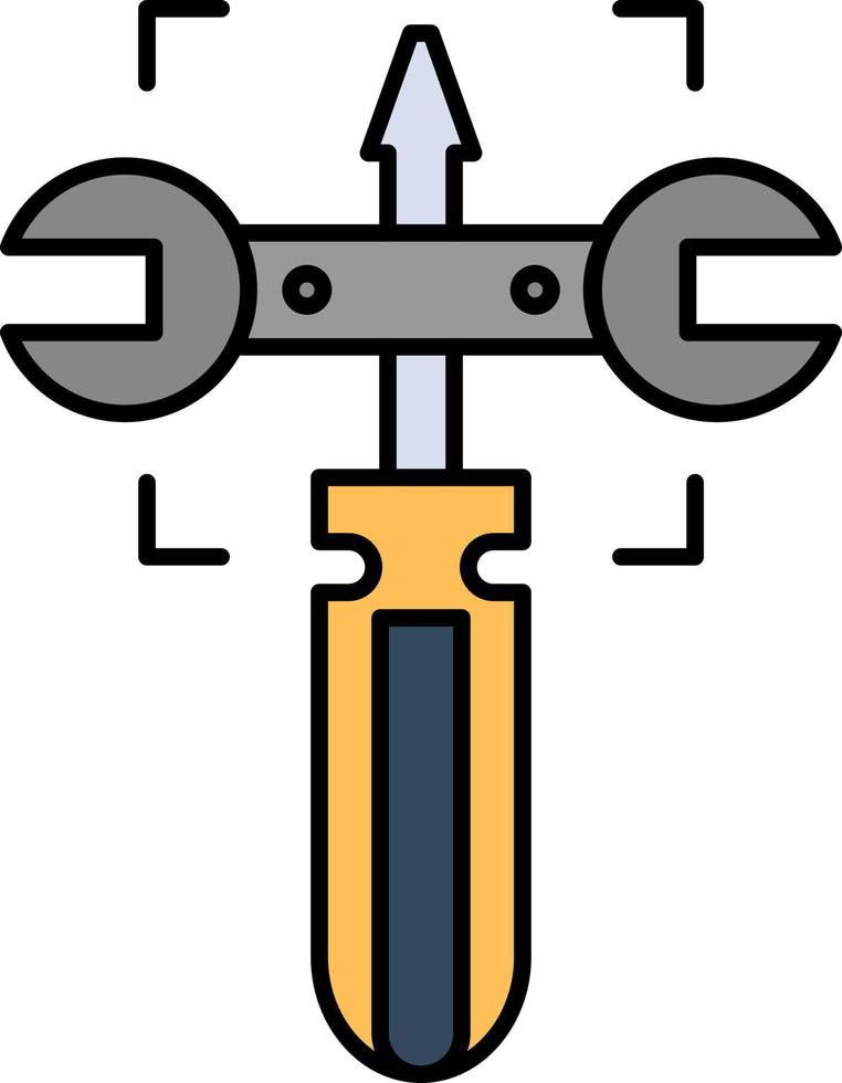 Setting Gear Wrench Screw  Flat Color Icon Vector icon banner Template