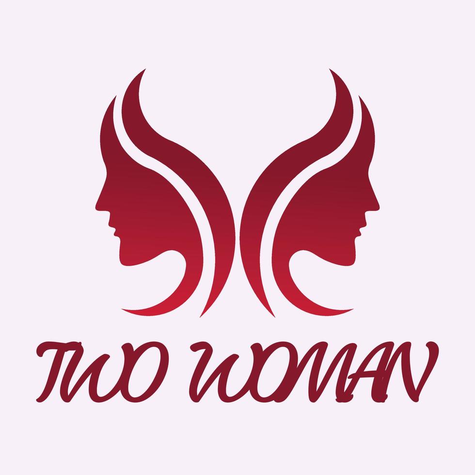 Logo Two Woman Face vector