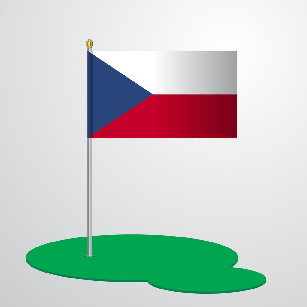 Czech Republic Flag Pole vector