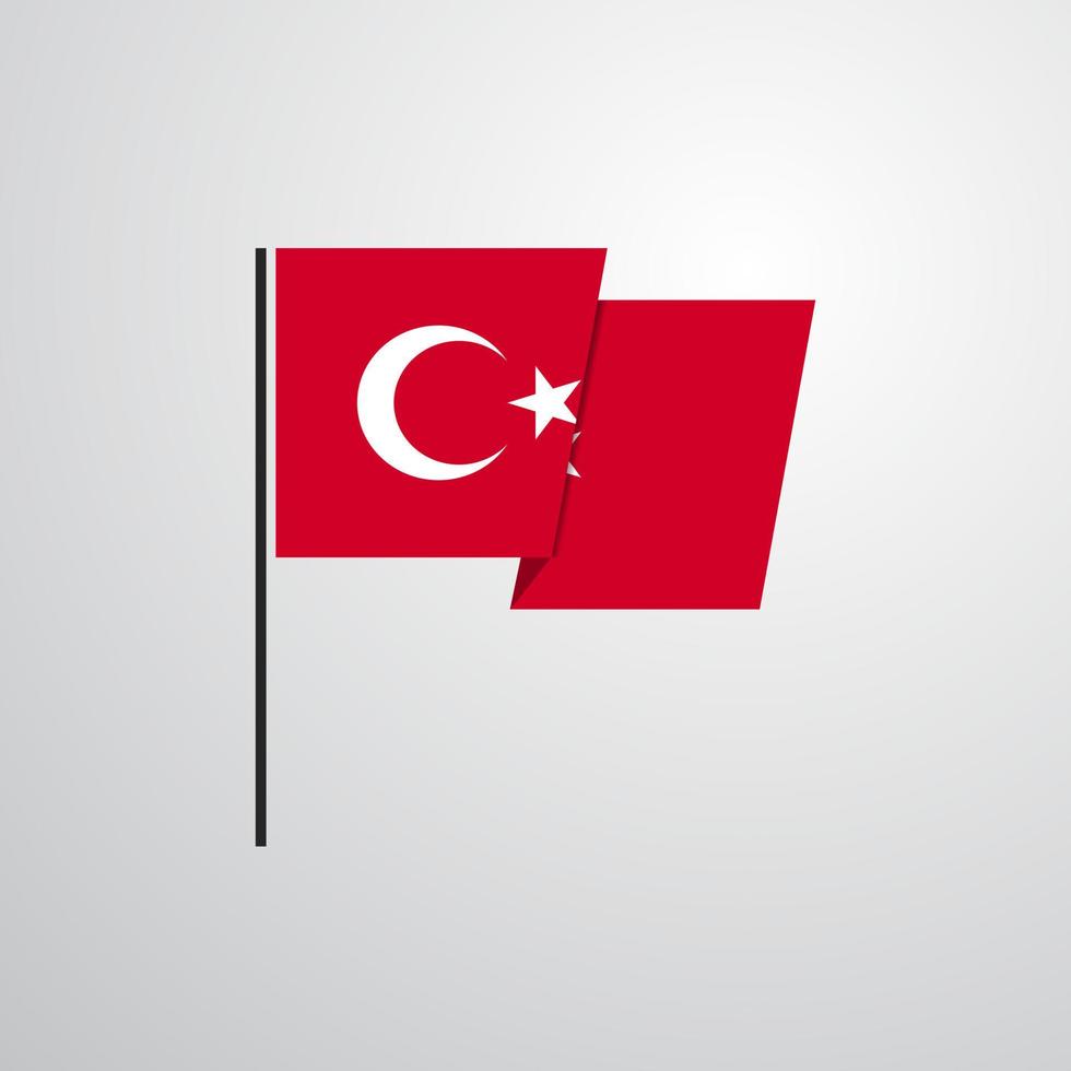 Turkey waving Flag design vector