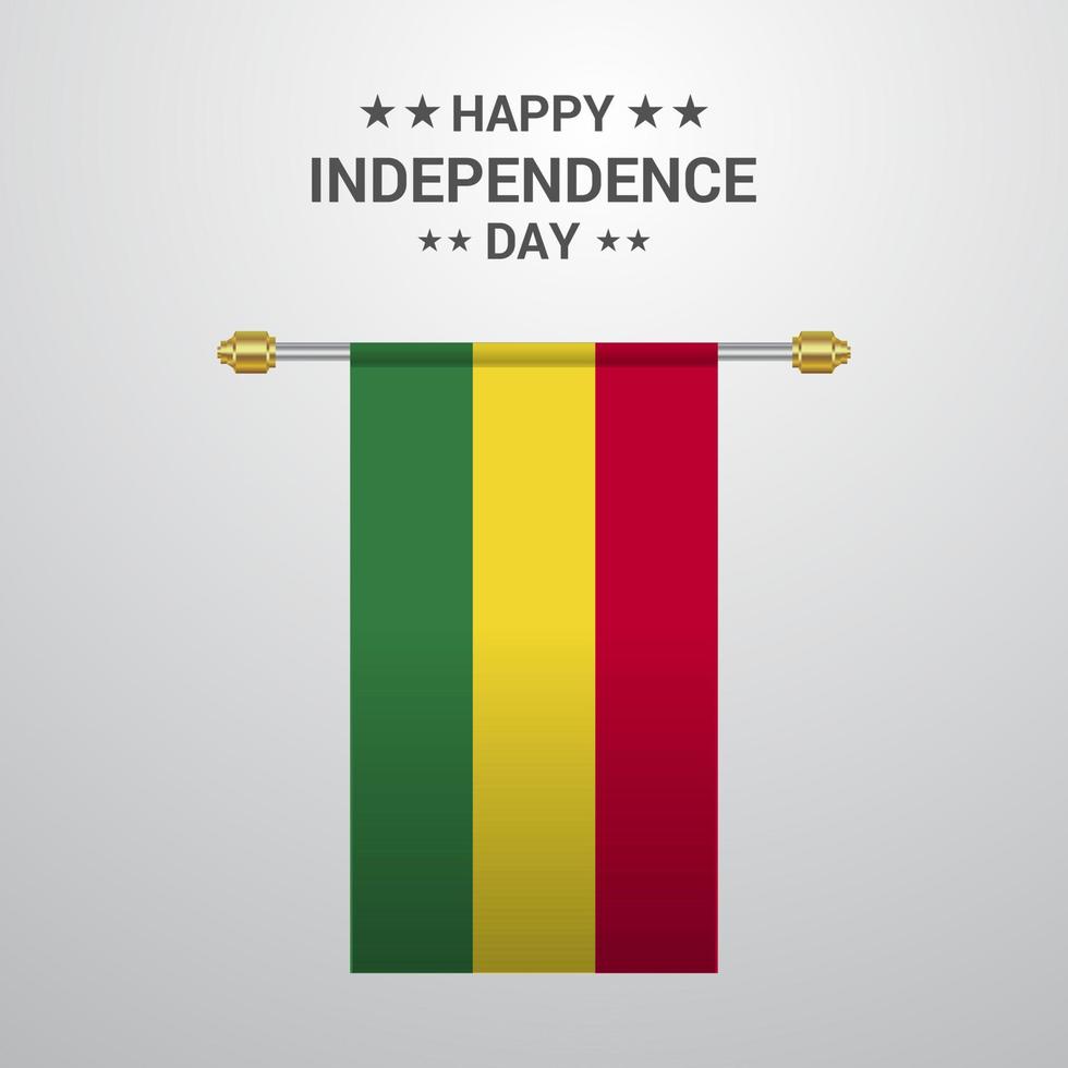 Bolivia Independence day hanging flag background vector