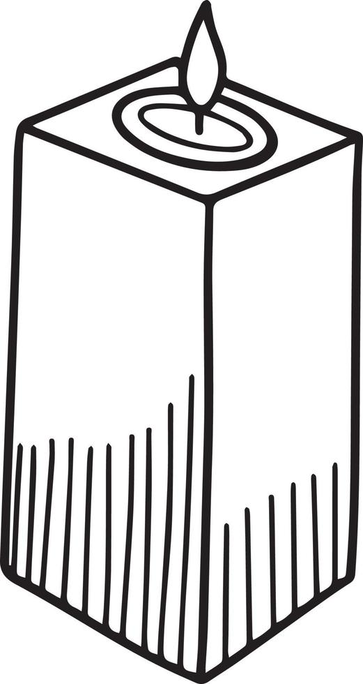Burning candle. Hand-drawn vector illustration in doodle style